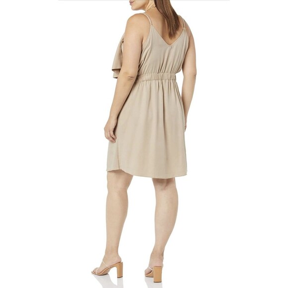 TEREA Women's Elise Double Layer Mini Dress Light Beige Plus Size 2XL NWT - Picture 3 of 4